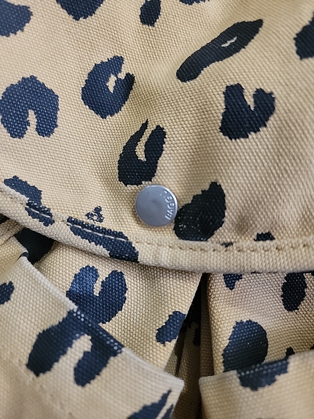 RARE! Baggu Leopard Print Drawstring Canvas Unisex Backpack SEE DESCRIPTION