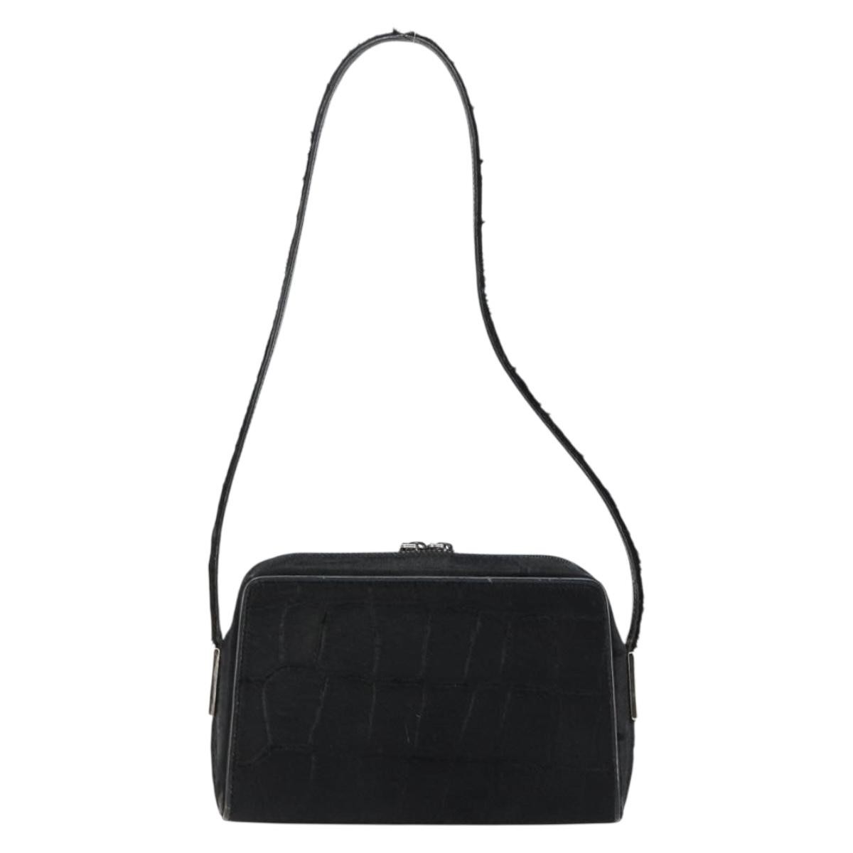 GUCCI Shoulder Bag Harako leather Black Silver 007 1014 0274 5 Auth 183309