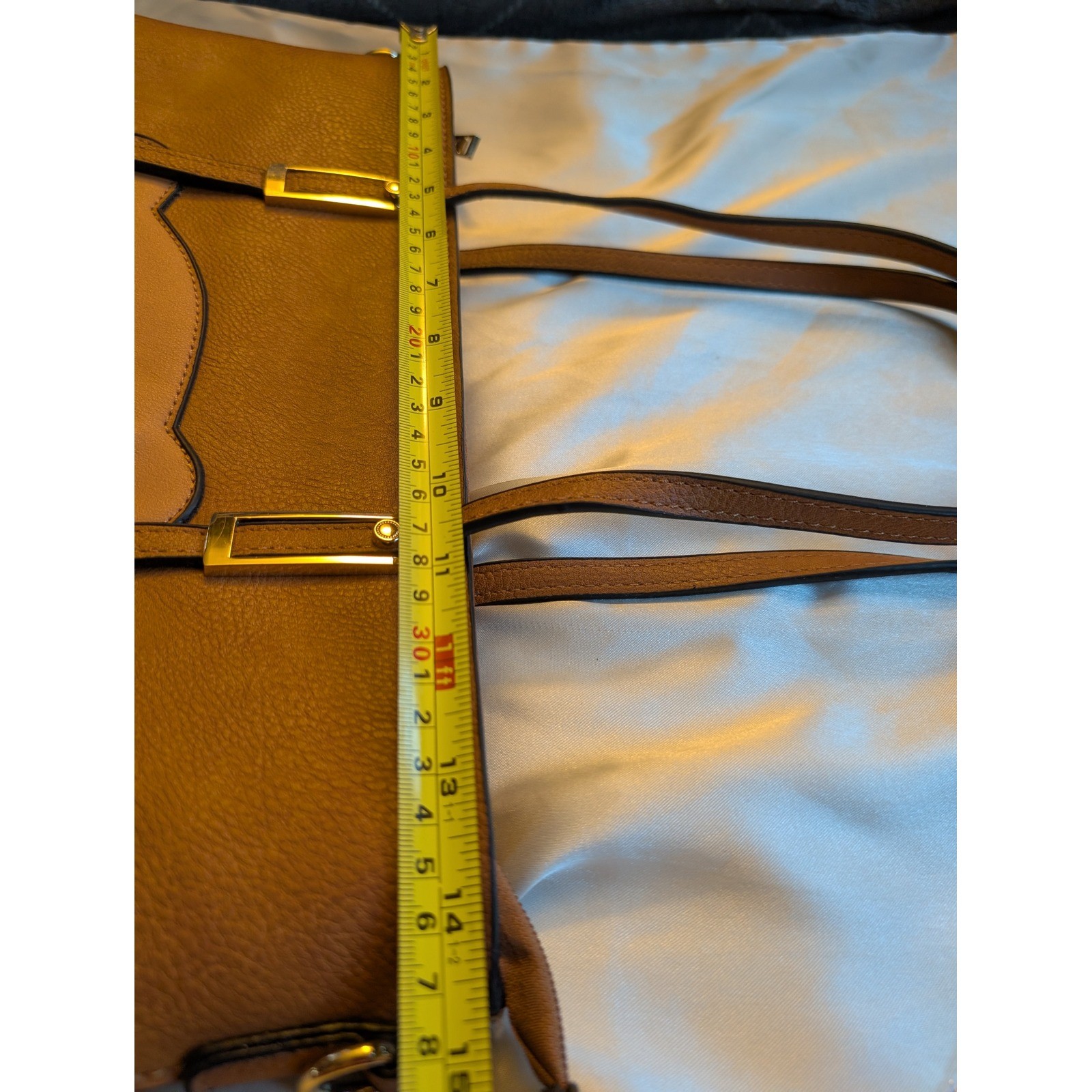 Winking Teddy Bear Tote Bag & Matching Wristlet Set Brown Vegan Leather EUC