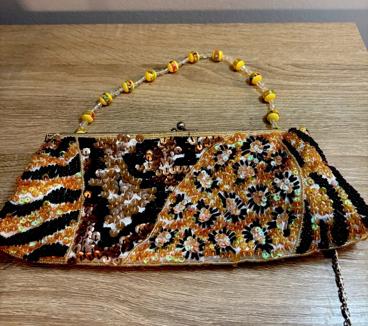 SEQUINED PURSE Animal Pattern MAX MAYER Bling Stunning