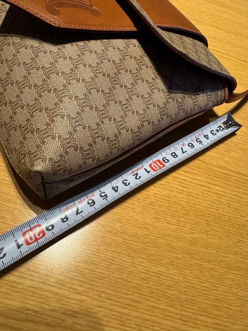 RARE Vintage CELINE Macadam Triomphe Monogram Flap Bag Brown Leather Authentic