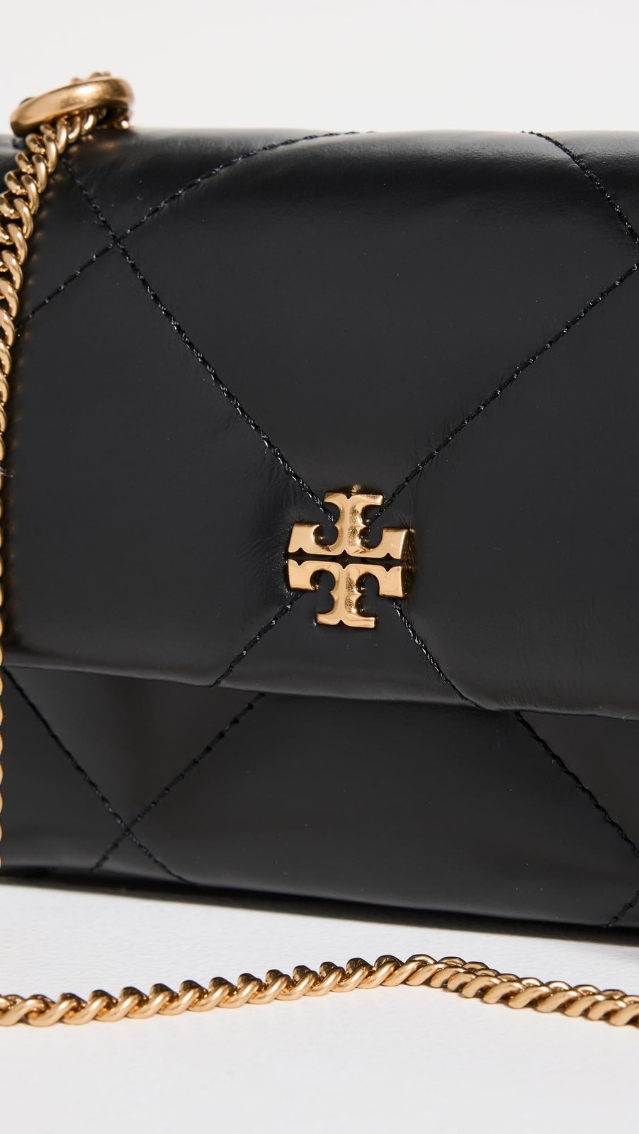 Tory Burch Women’s Mini Kira Diamond Flap Bag, Black, One Size