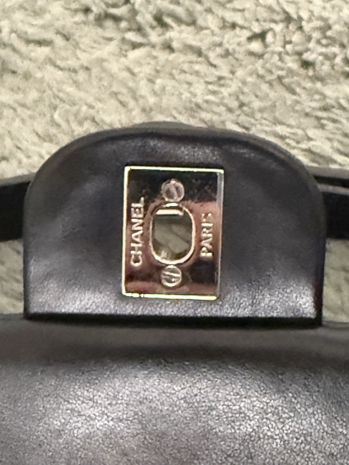 Chanel Belt/Bum Bag Black and Silver Quilted with Chain