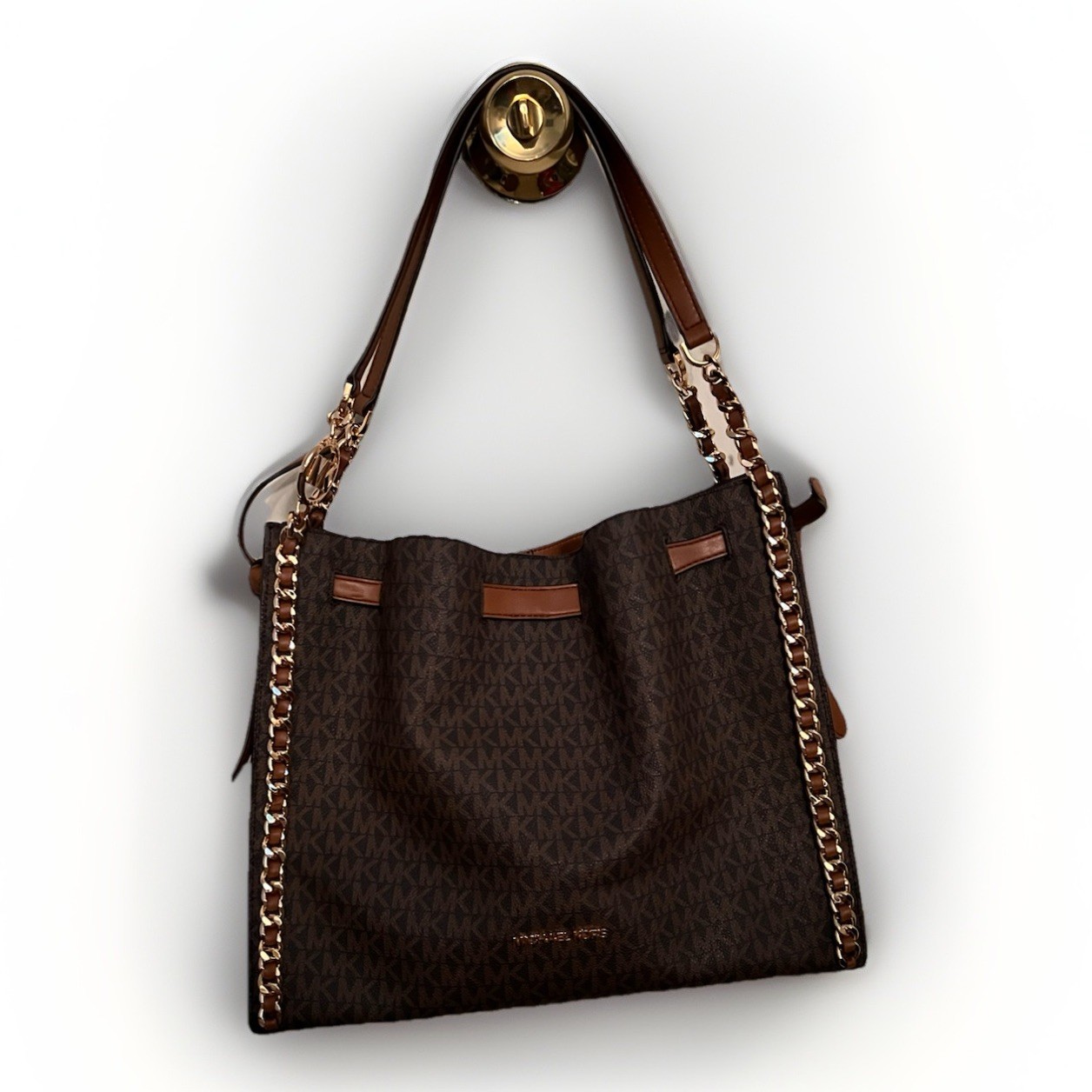MICHAEL KORS MINA LARGE BELTED CHAIN SHOULDER BAG