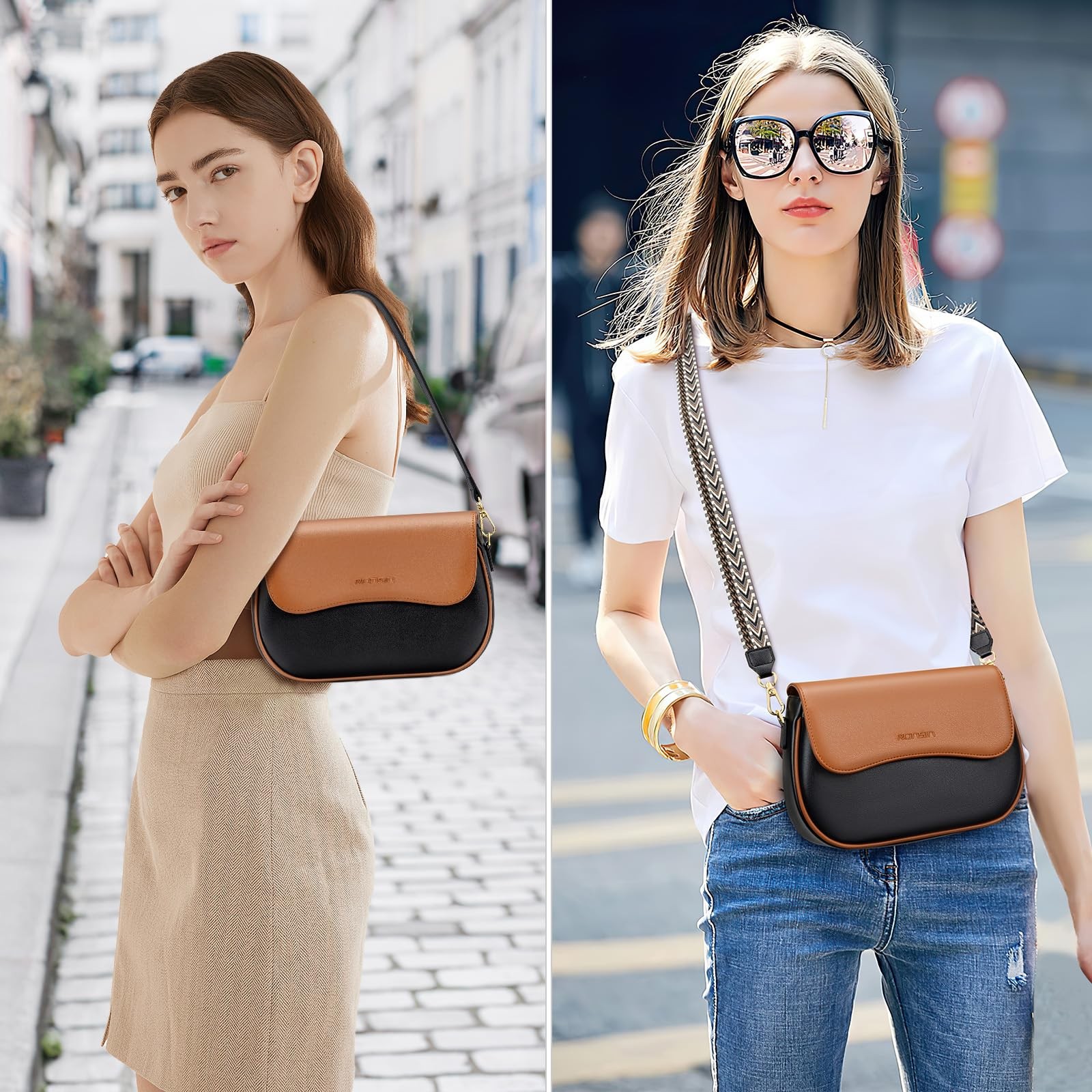 Shoulder Bag for Women with RFID Built-in Wallet, Trendy Underarm Bag Crossbo…