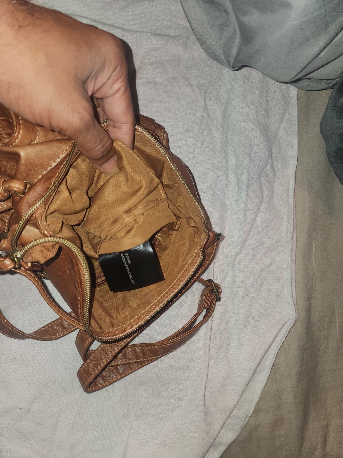STONE & CO STONE MOUNTAIN STUDDED CROSSBODY SHOULDER BAG In Brown NWOT ~