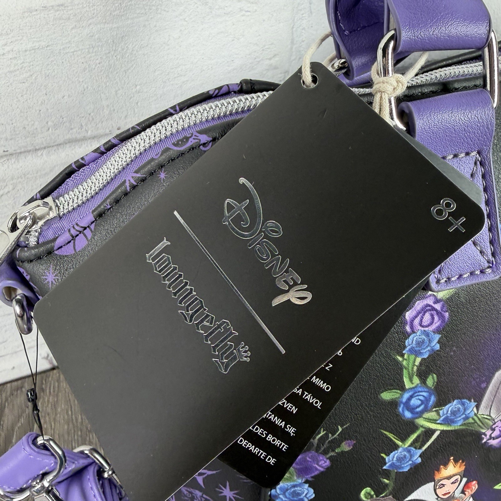Loungefly Disney Villains Floral Icons Satchel Bag Crossbody Purse New NWT