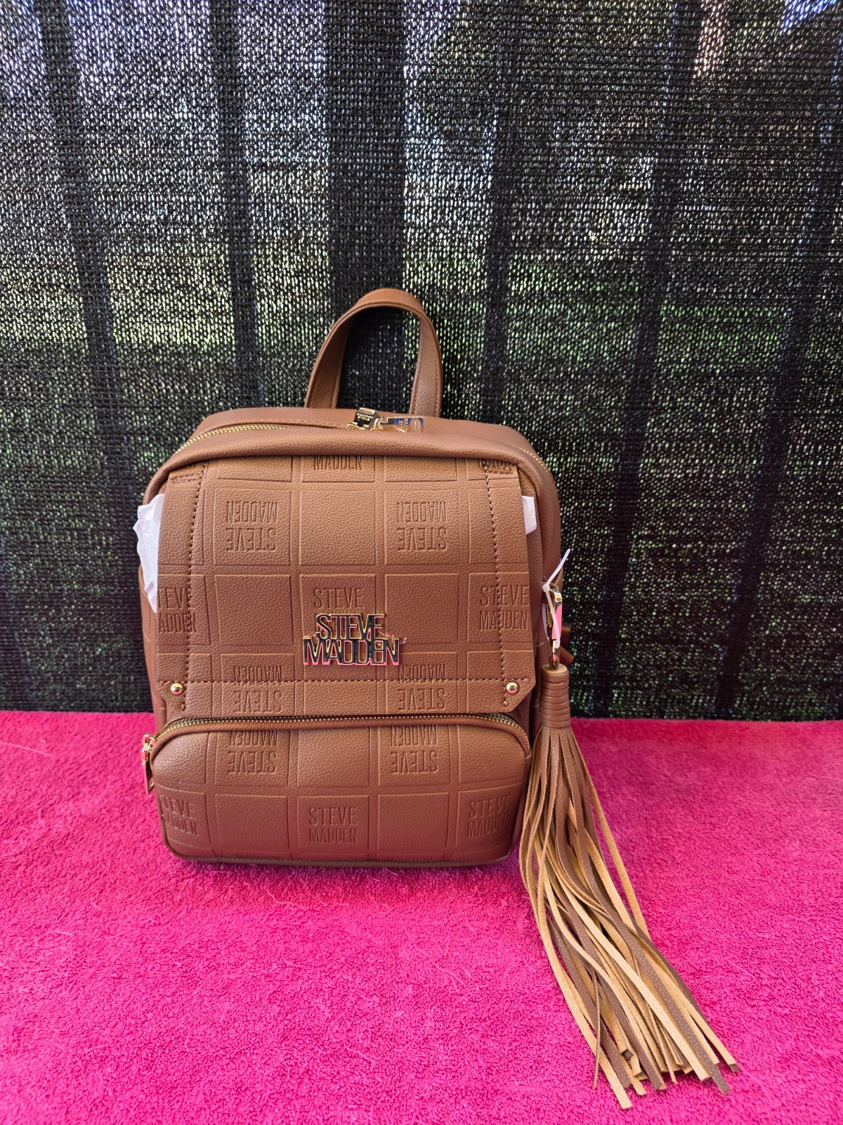 Steve Madden Women’s Brown Medium Backpack With Long Tassel Charm