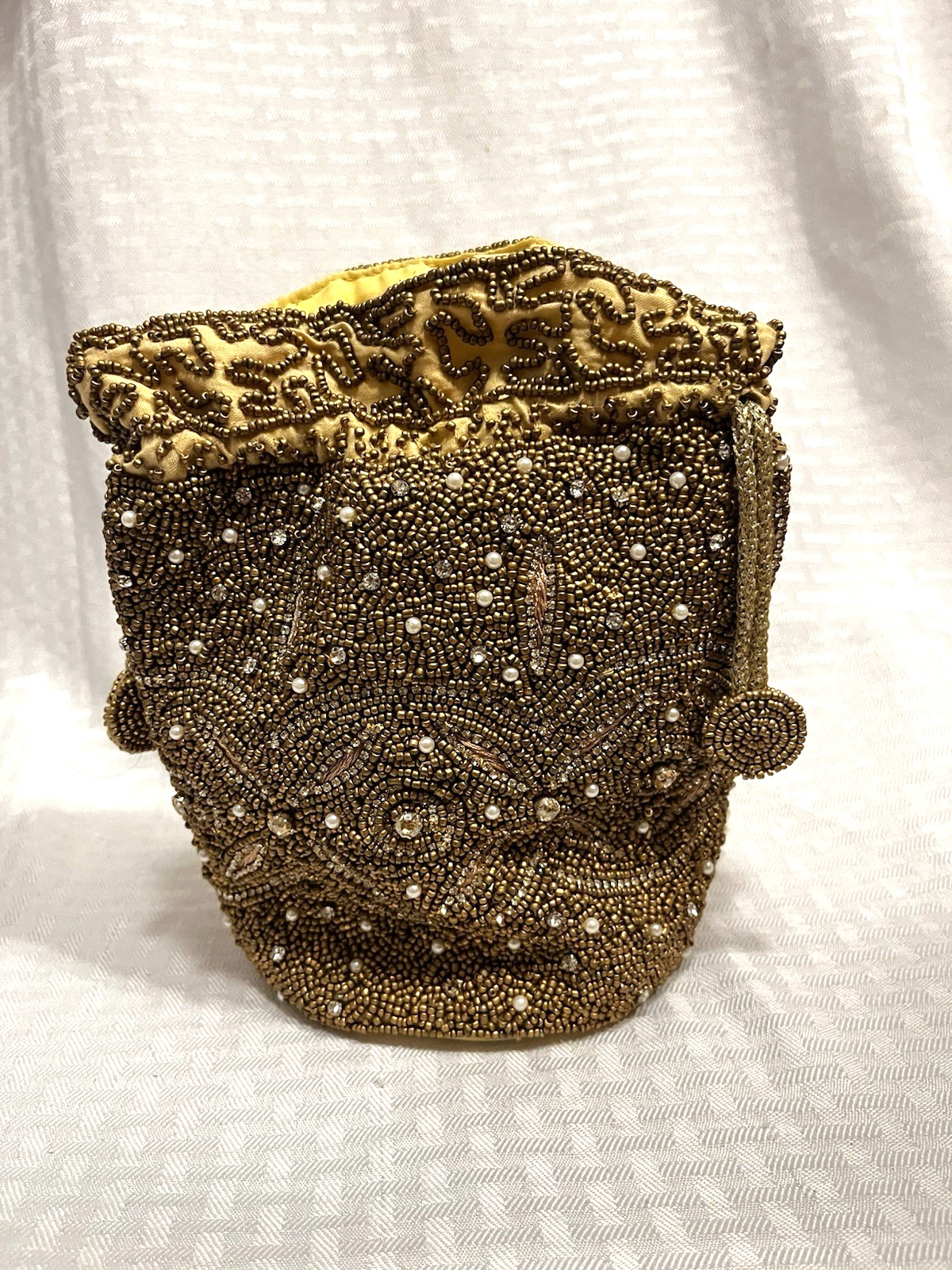 Natasha Antique Gold Beaded Potli Bag