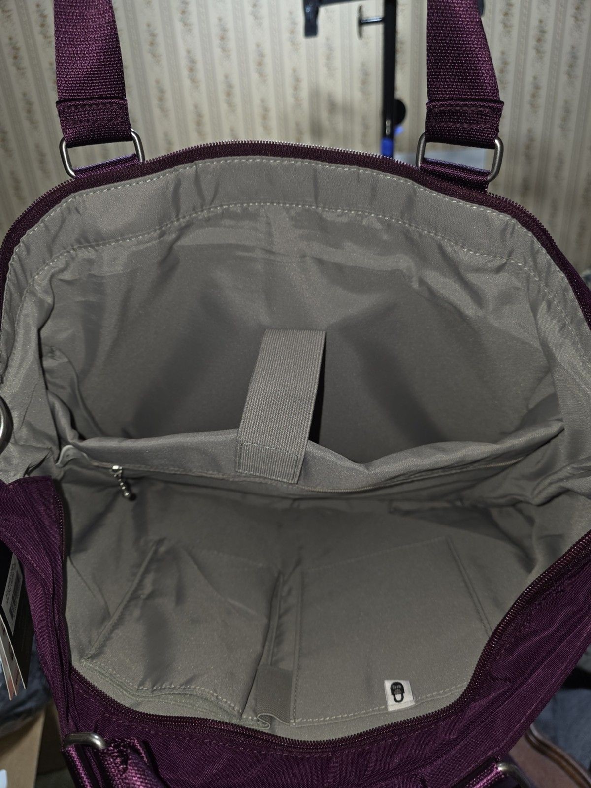 Baggallini Any Day Laptop Tote Purple NWT RFID Travel Work Bag Lightweight