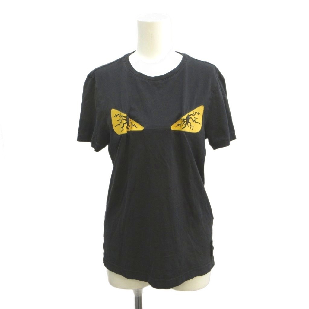 FENDI Bag Bugs monster T shirt XS black monster pattern short sleeve round neck