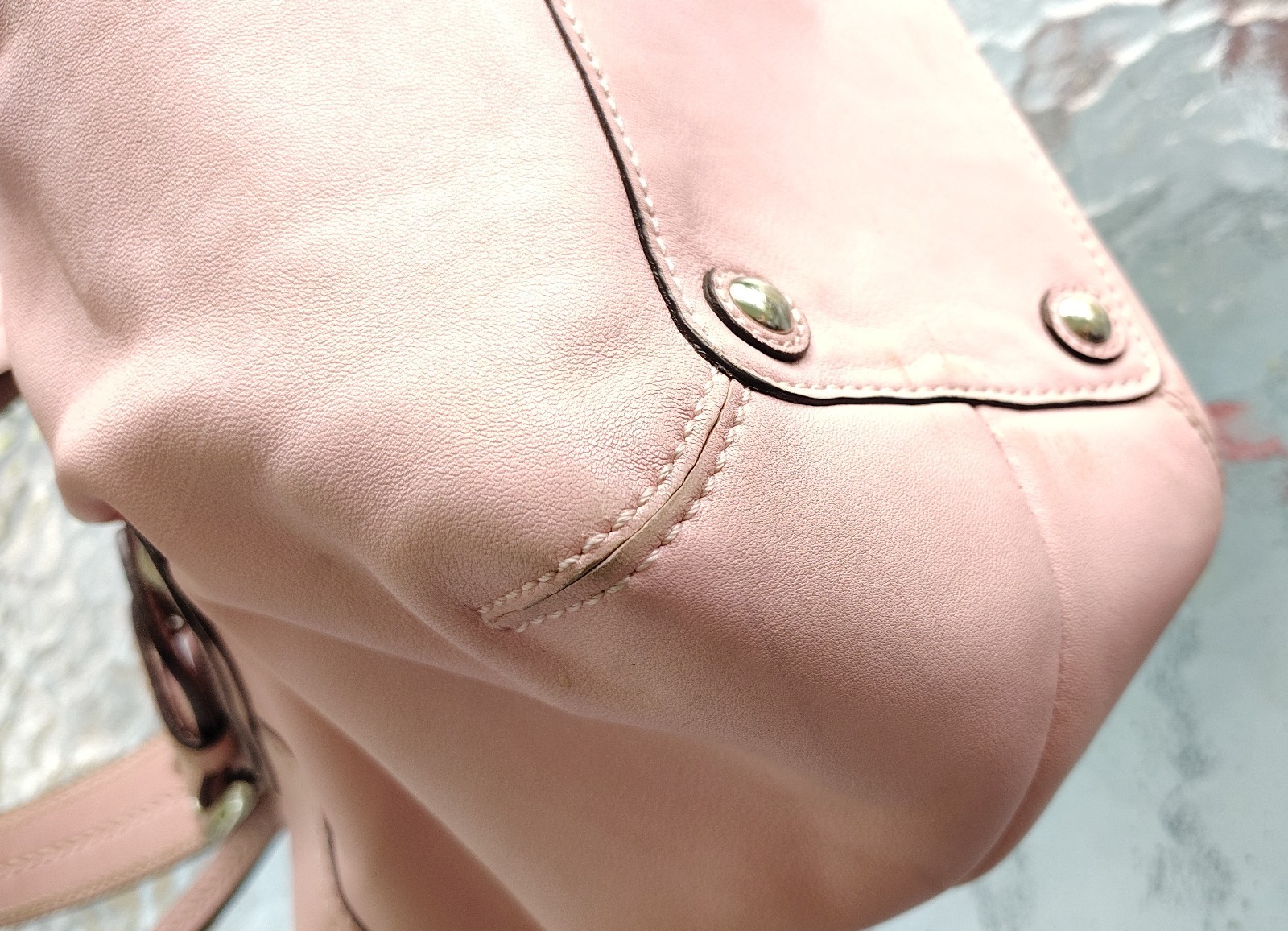 Coach LARGE F13732 Vintage Pink Soho Y2K Pleated Leather Shoulder Bag & Wallet