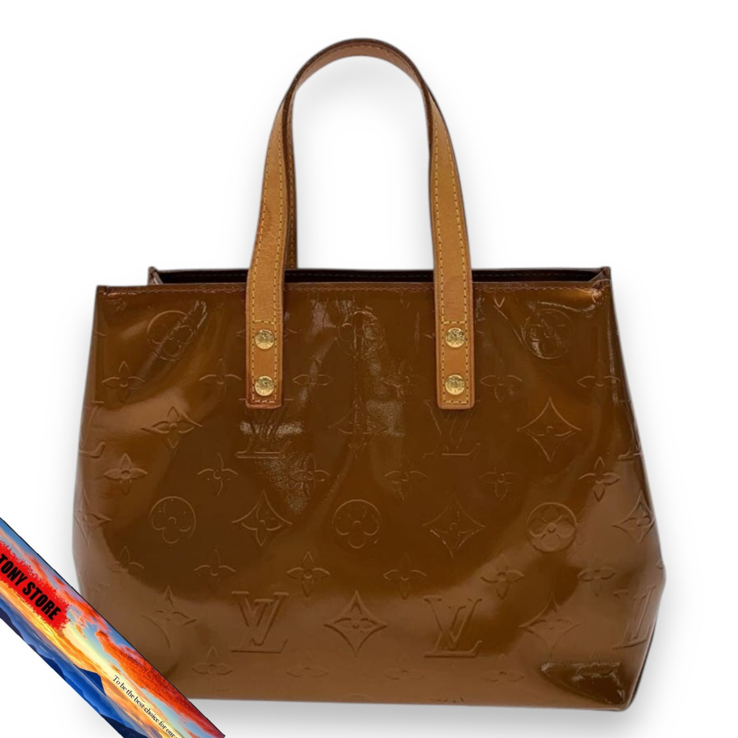 Louis Vuitton Lead PM Monogram Vernis Enamel Brown Handbag Bag