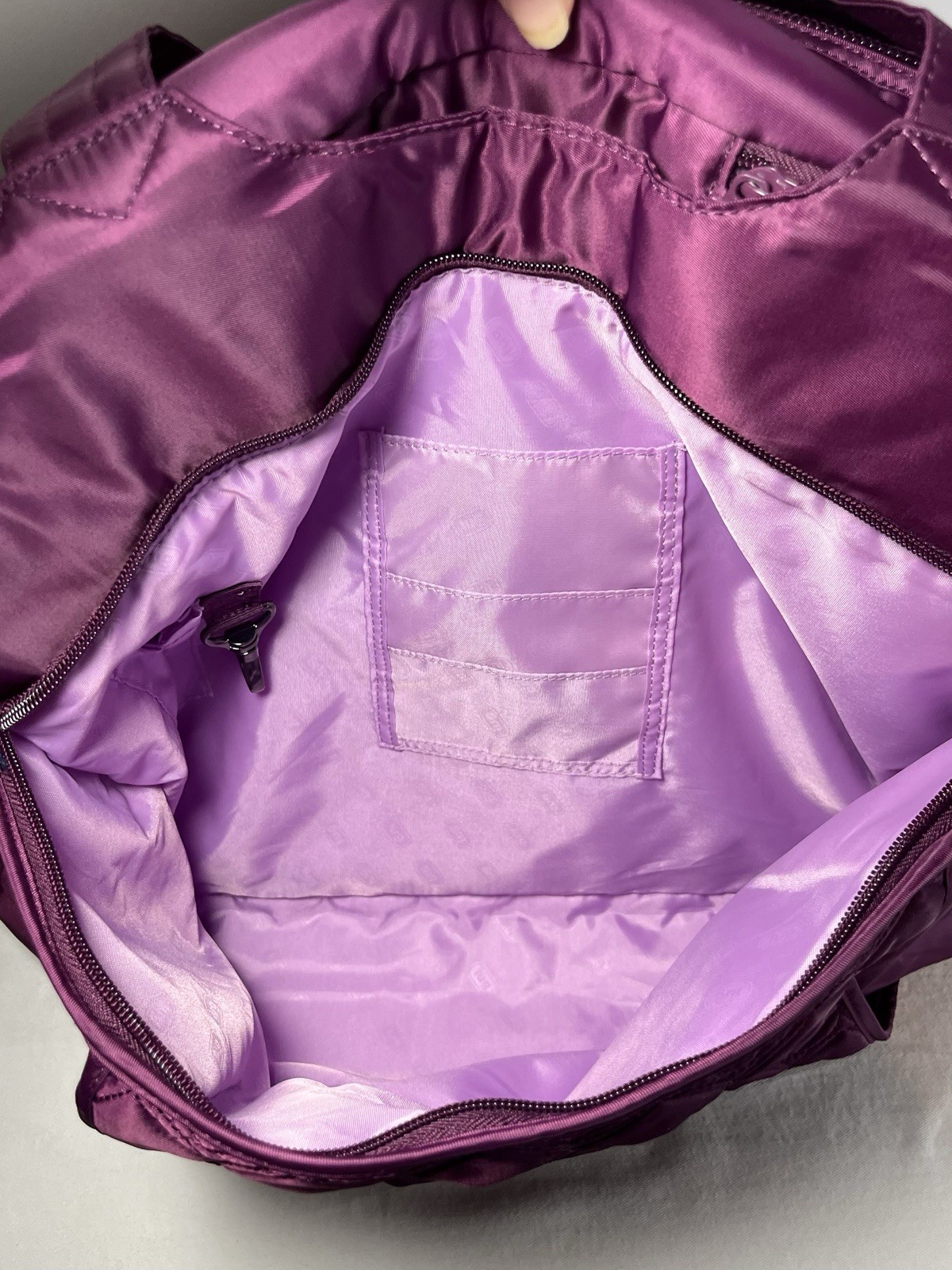 LUG Pontoon Weekender Travel Tote Carry On Bag Shoulder Strap Berry Purple