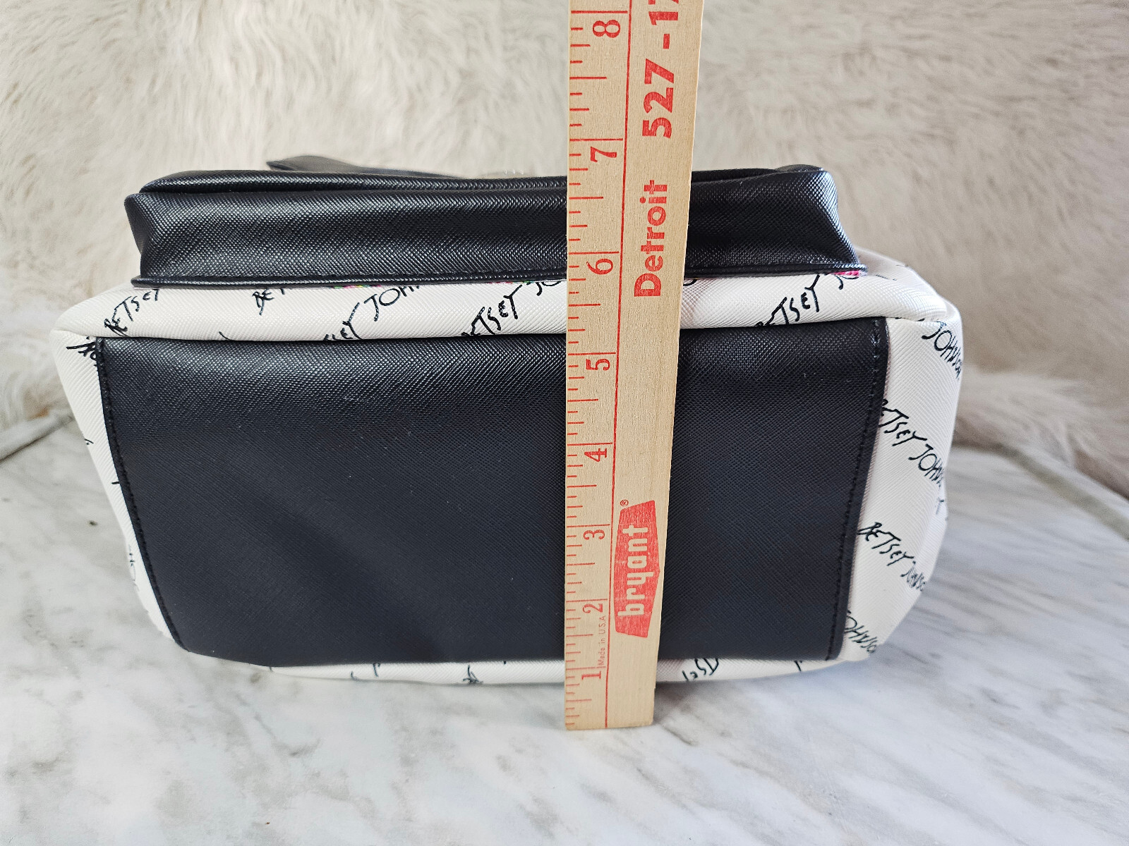 Betsey Johnson White and Black Signature Back Pack