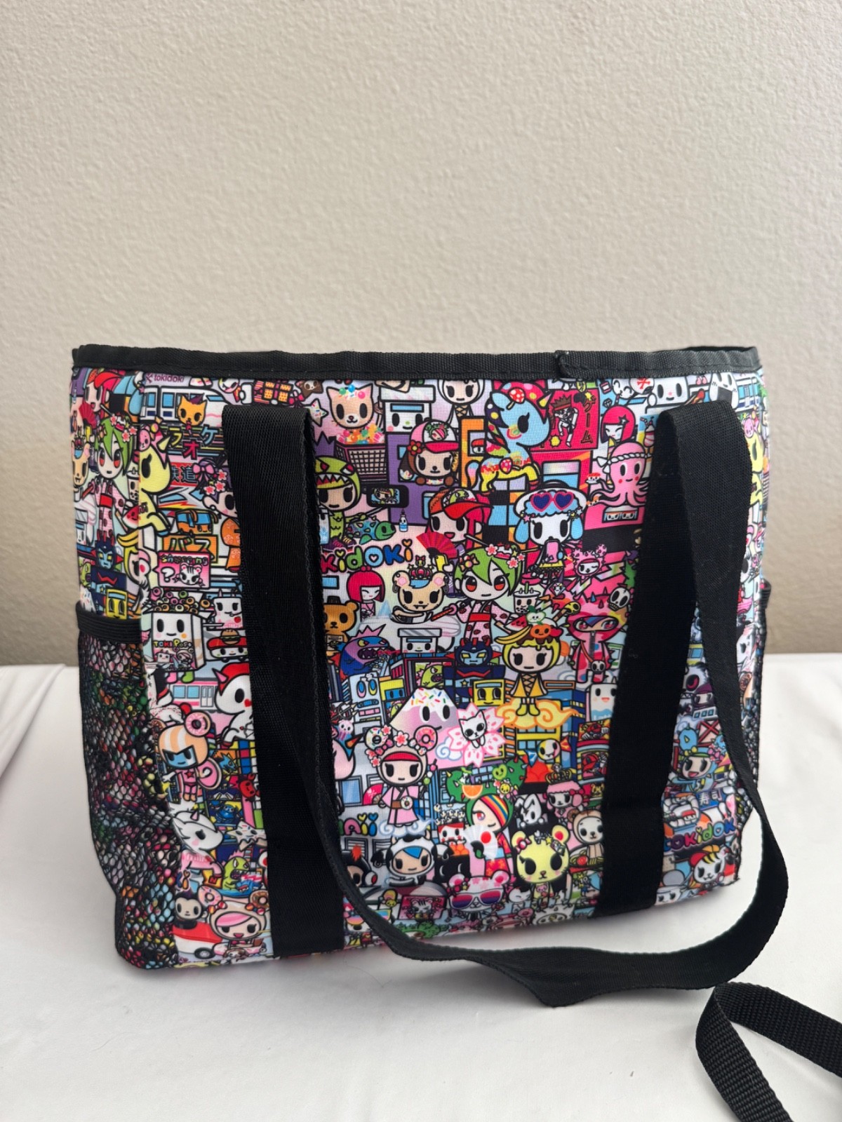 TOKIDOKI ICONS PRINT TOTE BAG MULTICOLOR CHARACTER COLLAGE SHOULDER BAG