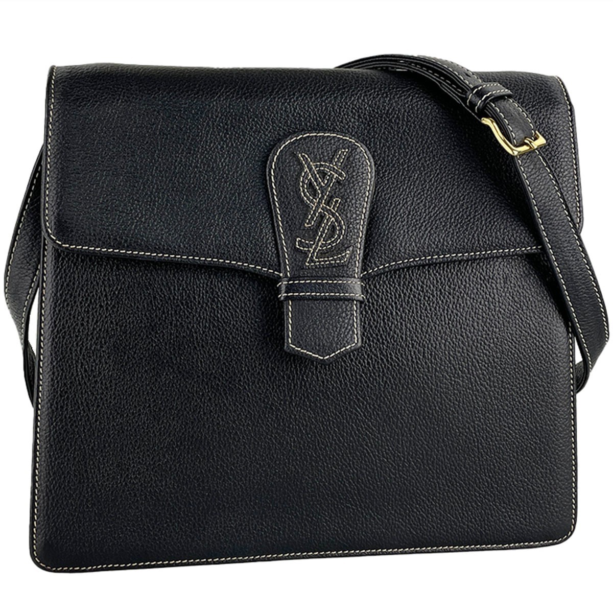 Saint Laurent Leather Fabric Black Shoulder bag 4528