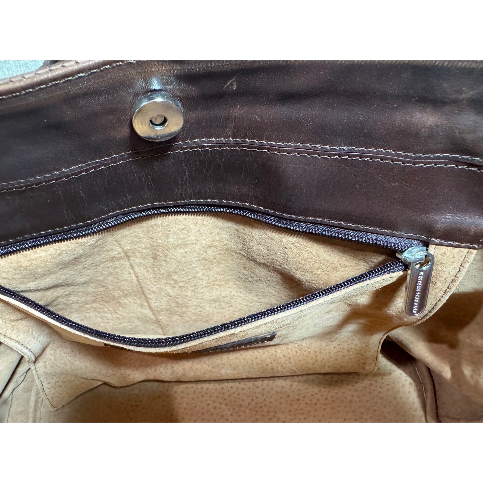 Retired Western Standard Now Known As WP Standard Large Brown Leather Tote Bag