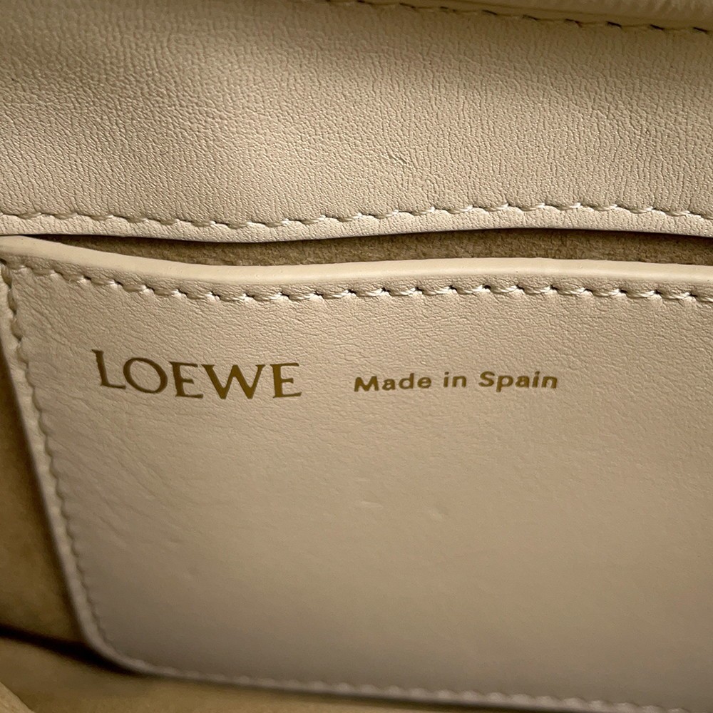 LOEWE Paseo Satchel Calf Leather Beige