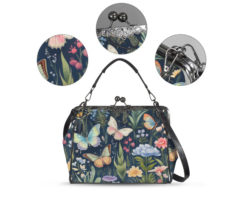 Spring Butterflies Garden Flowers Shoulder Cross Body Bag Satchel Mother’s Day