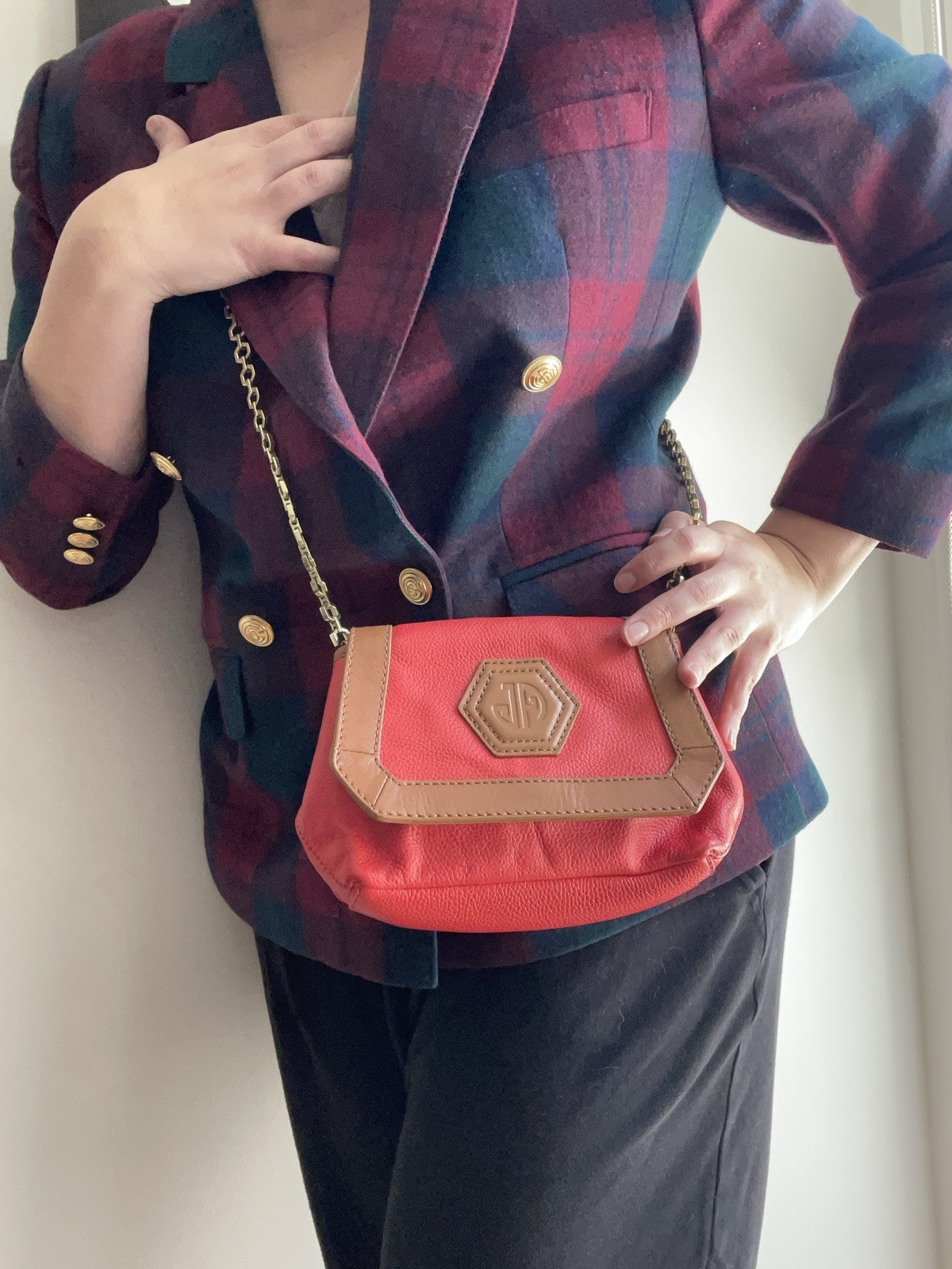 GREAT Jonathan Adler Duchess Mini Crossbody with Metal Hexagonal & Leather Chain