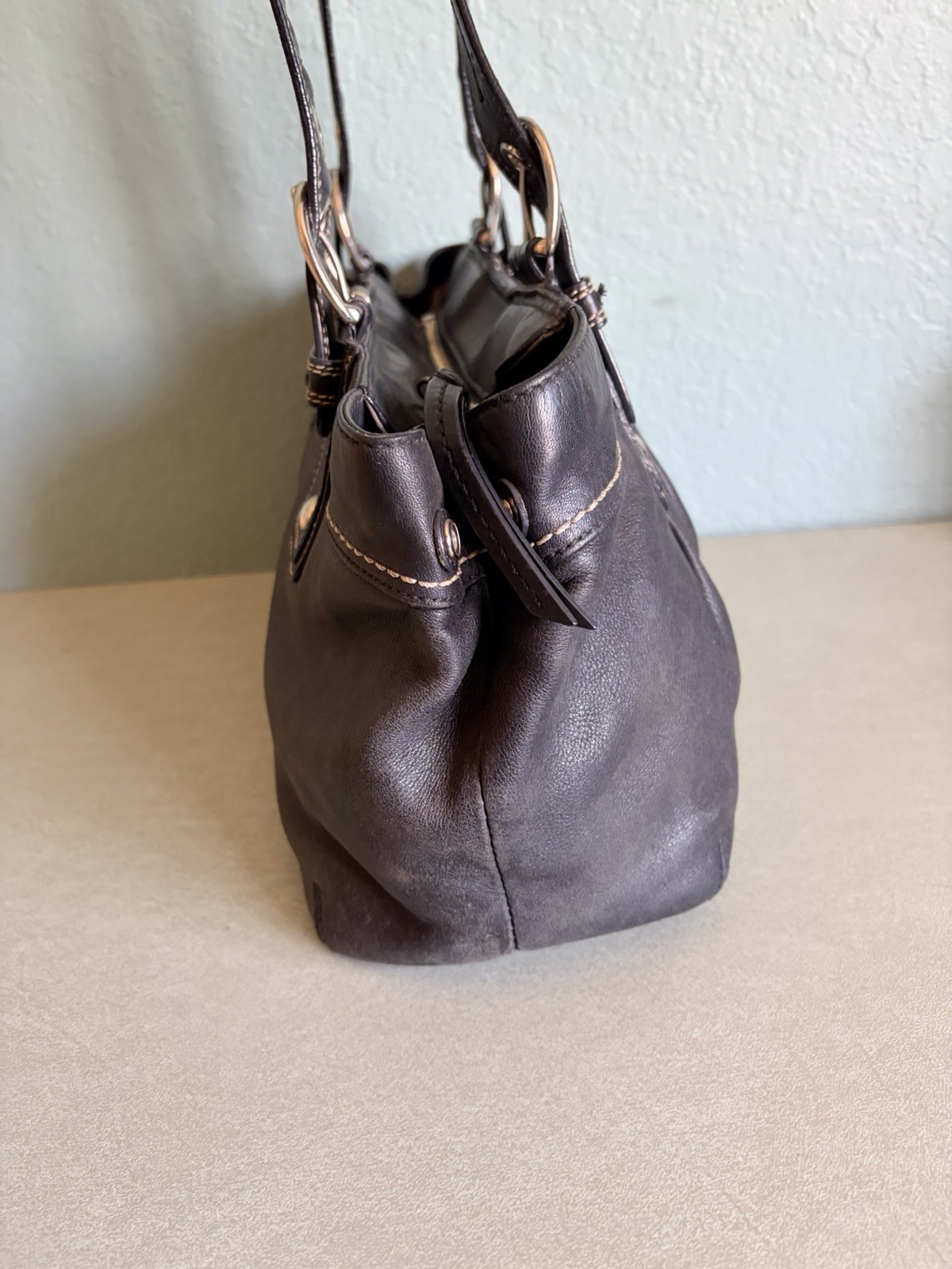 Coach Soho Pleated Leather Black Large Tote Purse Handbag F13732