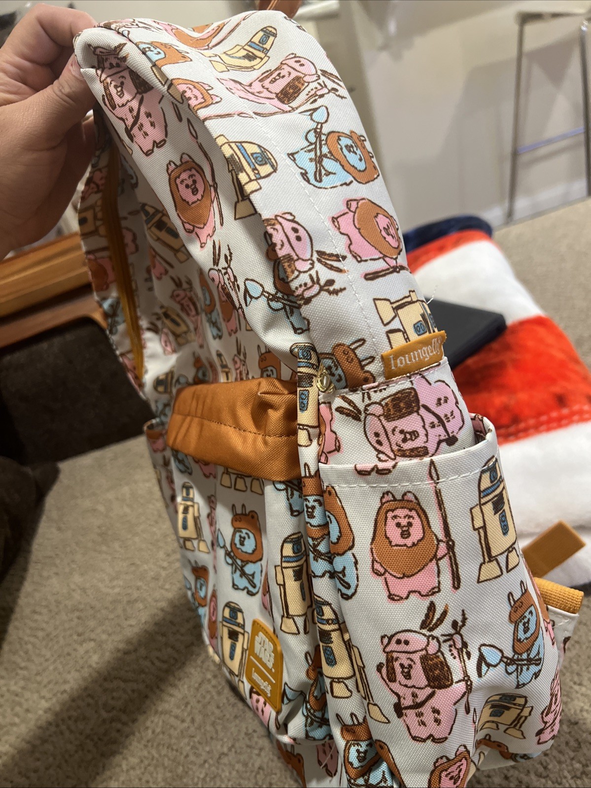 Rare Loungefly Star Wars Pastel Ewok AOP Nylon Backpack