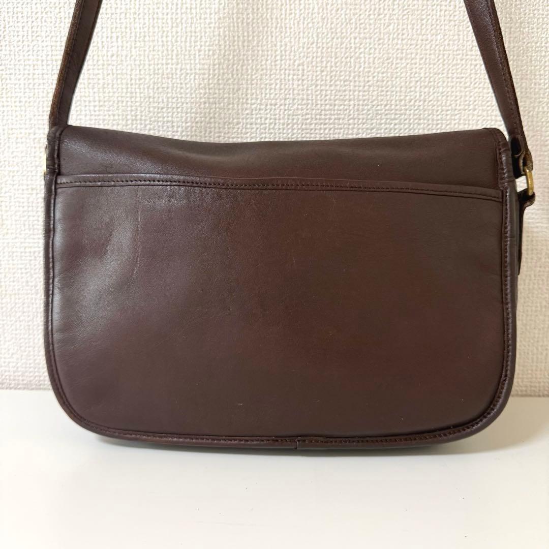 COACH 9790 Vintage Shoulder Bag Turnlock Leather Brown Gold Tone Hardware
