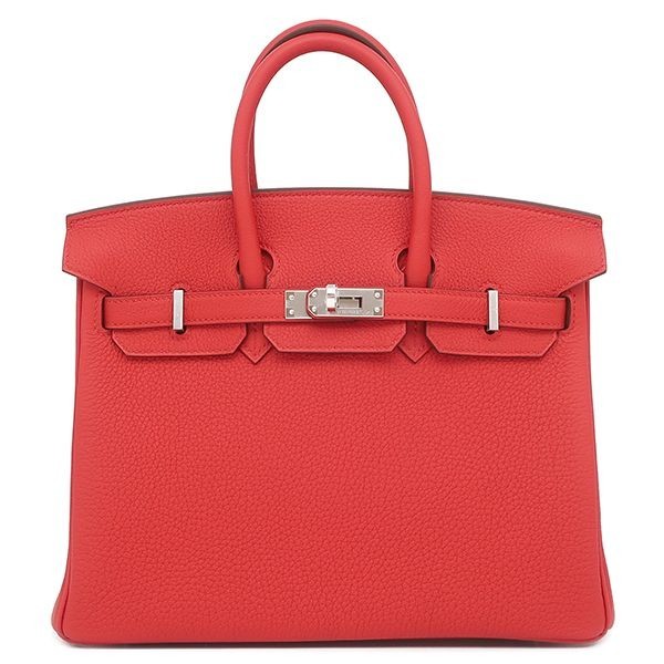 HERMES Birkin 25 Togo Rouge Coupe Red 2025 9.8*7.4*5.1 inch