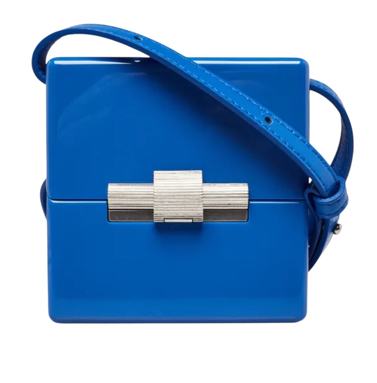 Authentic Bottega Veneta Royal Blue Daisey Acetate Mini Crossbody Shoulder Bag
