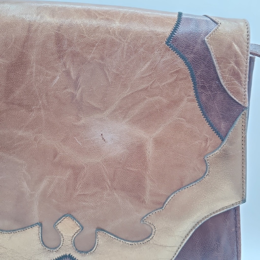 Vintage Margaret Jerrold Leather Saddle Bag Spain Boho Crossbody