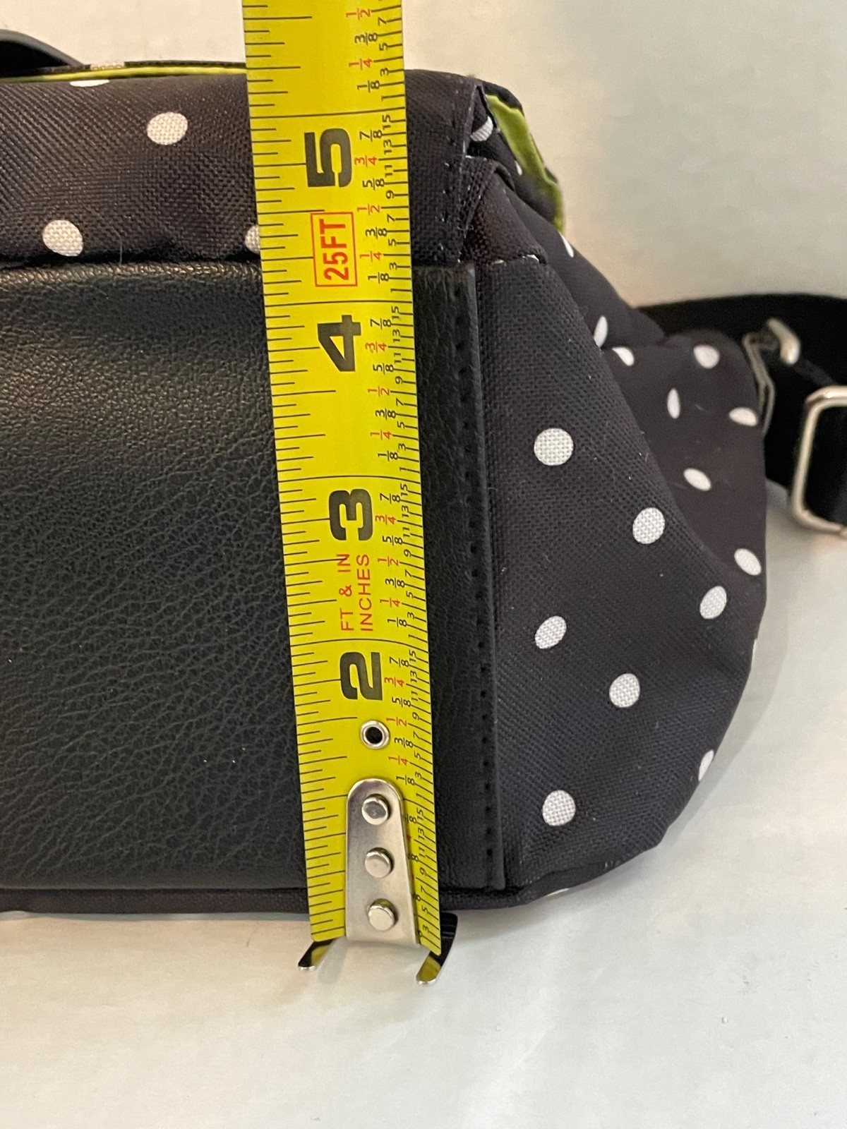 Lily Bloom Cristina Crossbody Bag Black White Polka Dot Recycled Fabric New