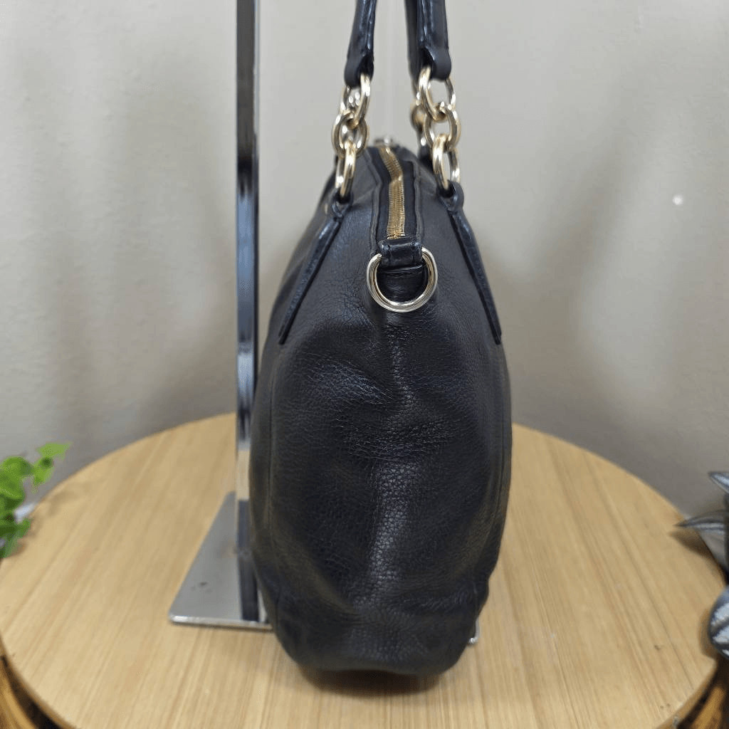 Coach Pebbled Leather Small Satchel Crossbody Black F36675 Gold Hardware