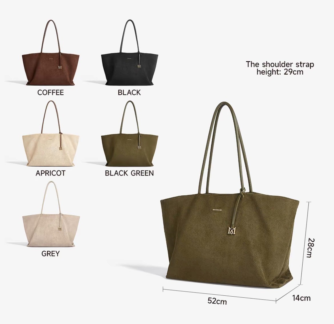 Free Shippng – MOSSDOOM Large Tote Bag PU Leather Fabric