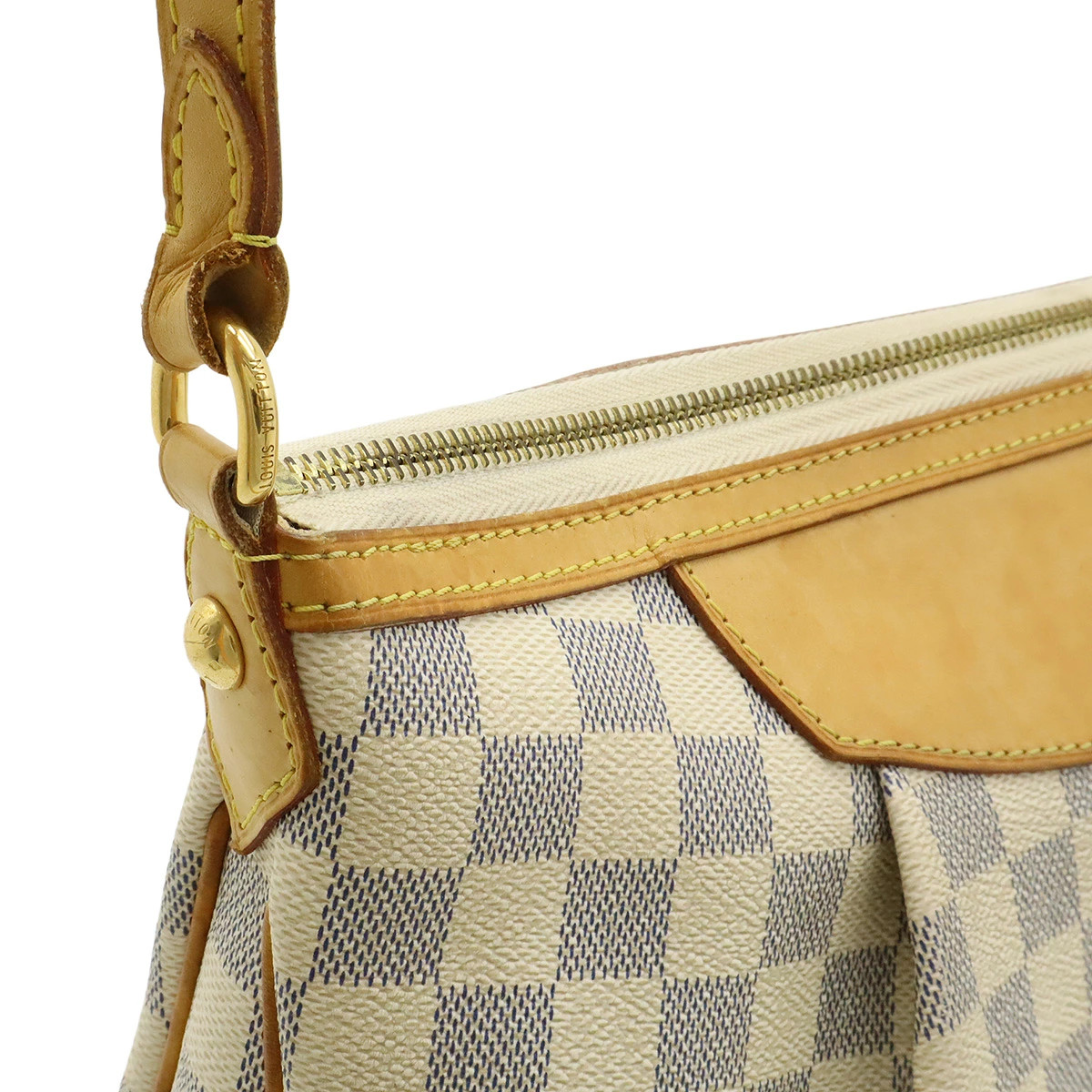Louis Vuitton Damier Azur N41113 Shoulder Bag Check Canvas Ivory Unisex #BLB1965