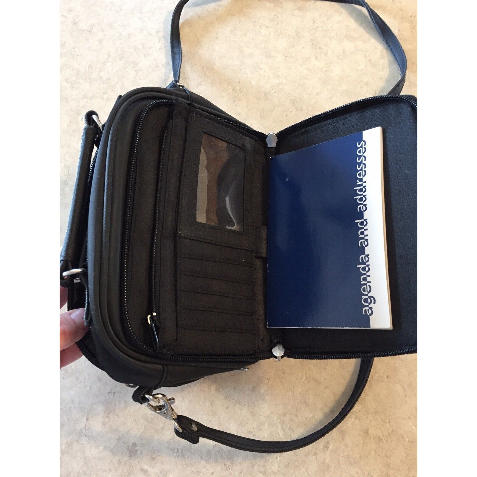 Limited Too Sz 16/5 Black Dress and Purse Multi Pocket Makeup Case Heart Charm