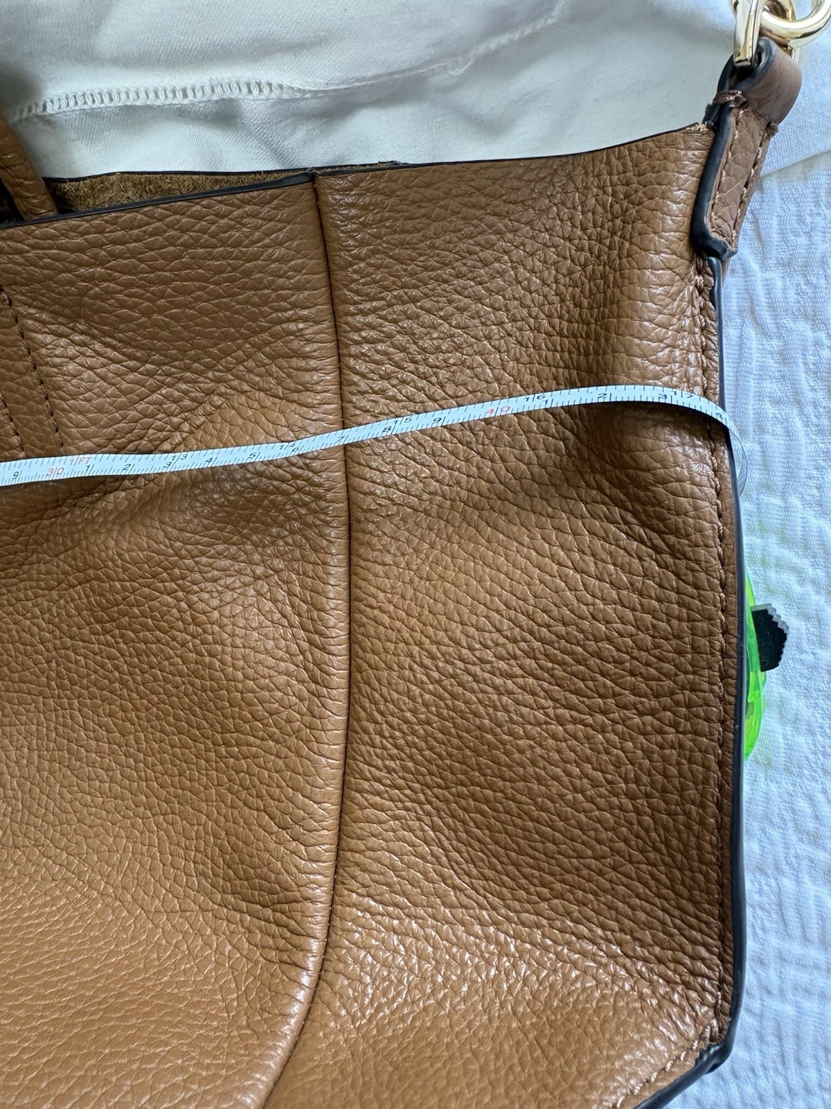 Banana Republic Pebbled Leather Shoulder Bag Brown Magnetic Snap Button 2handles