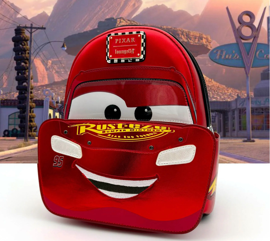 EXCLUSIVE Loungefly Disney Pixar Cars Metallic Lightning McQueen Backpack Bag NW