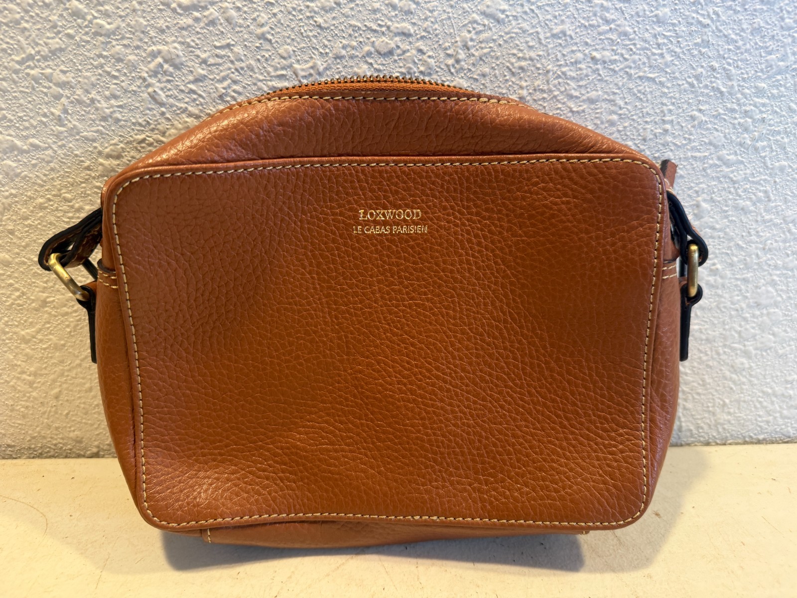 LOXWOOD Paris Brown Leather Shoulder Bag Crossbody Small Pebbled Grain Handbag