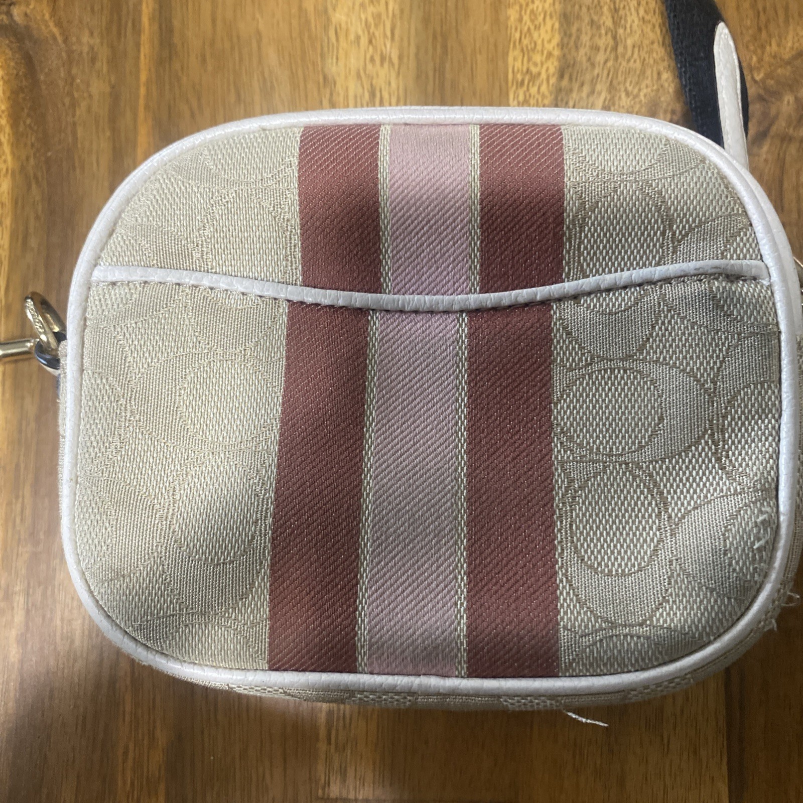 Coach Mini Dempsey Camera Bag In Signature Jacquard With Stripe And Coach Patch