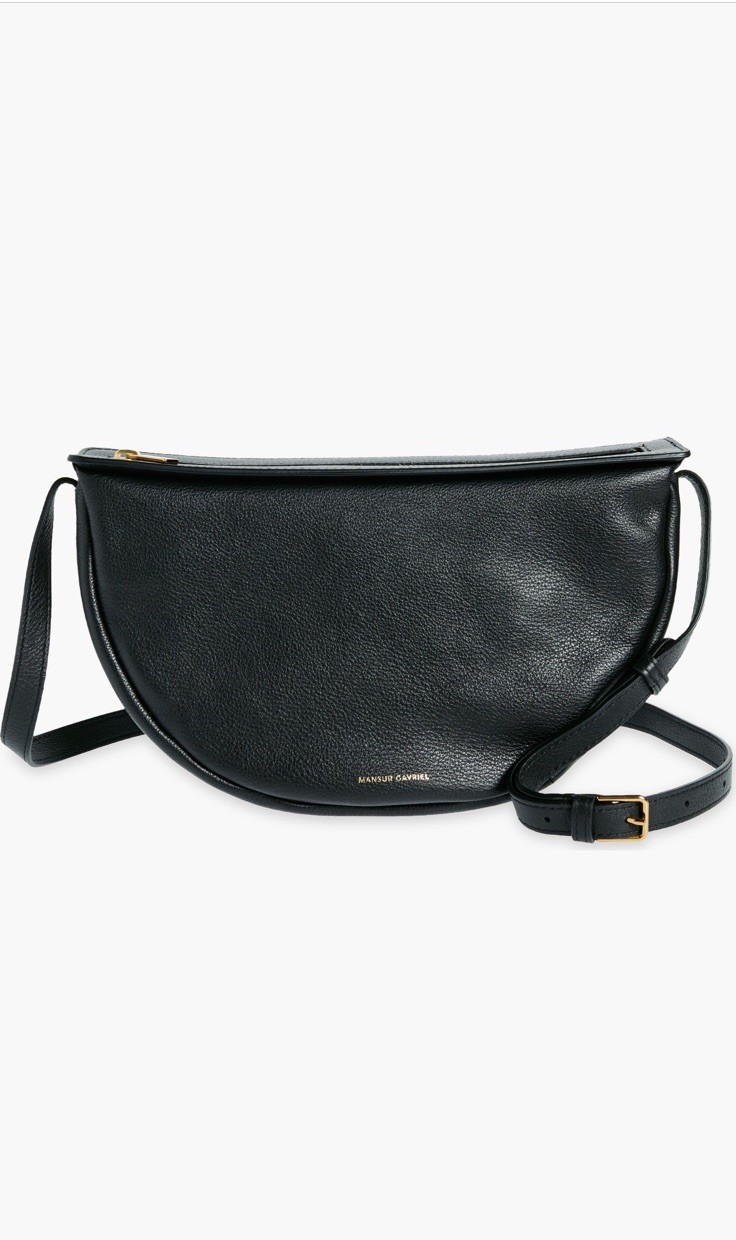 Mansur Gavriel Moon Sling Bag Leather Black New