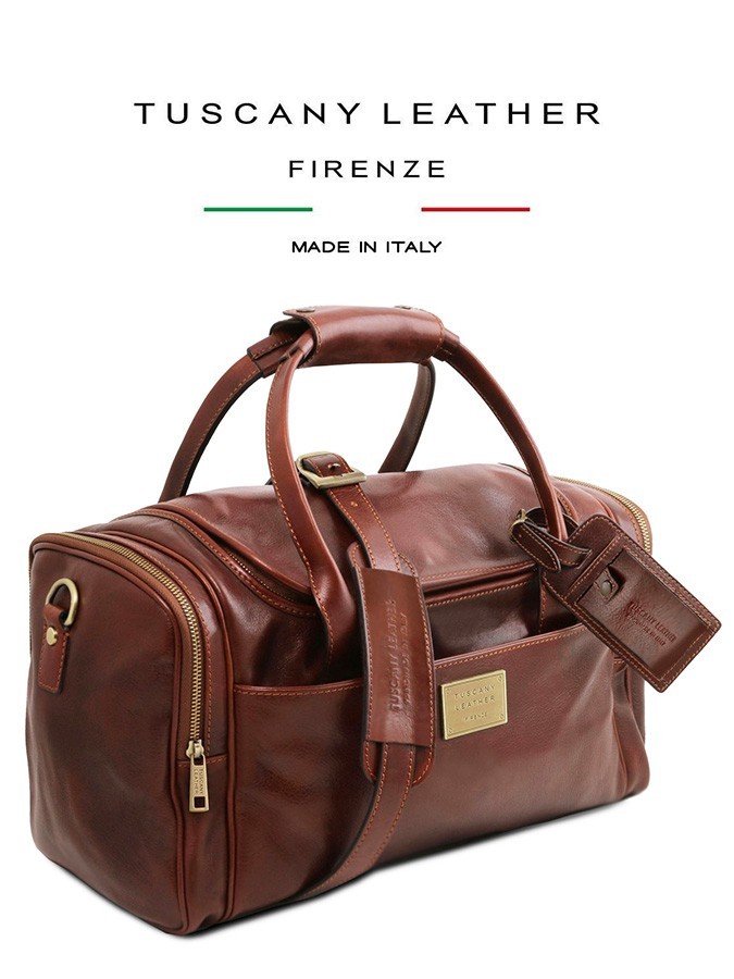 NWT Tuscany Leather Firenze Voyager Travel Bag, Your Initials Personalized!