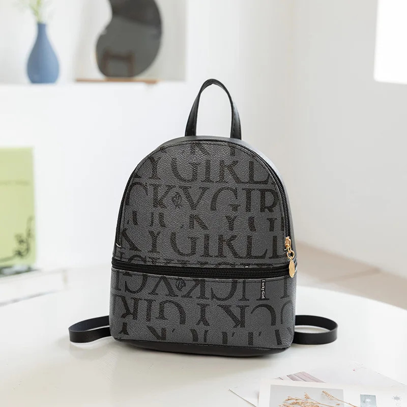 New Arrival Women Letter Printed Backpack Minimalist Design Daily Shoulder Bag