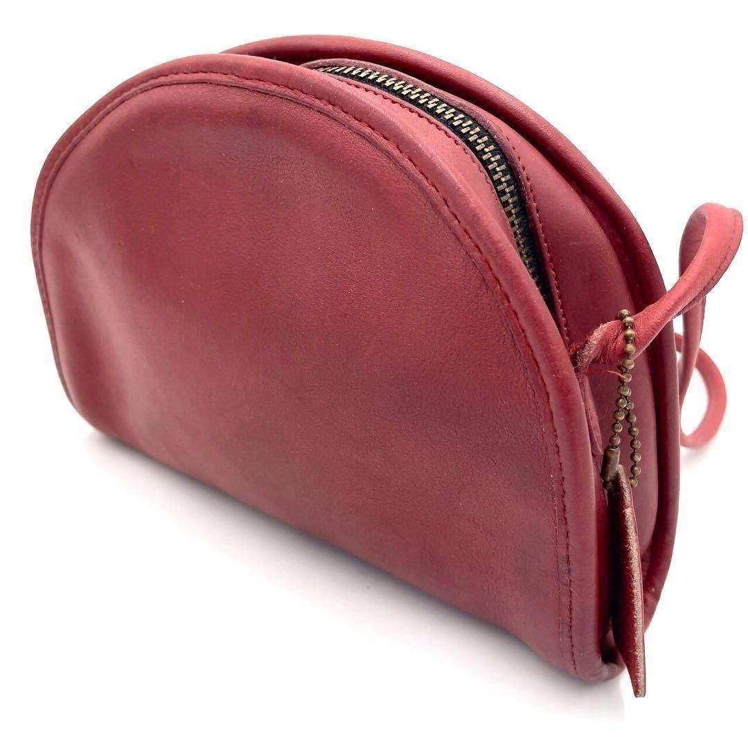 Old Coach Made in Japan Mini Shoulder Bag Half Moon Shape Leather R