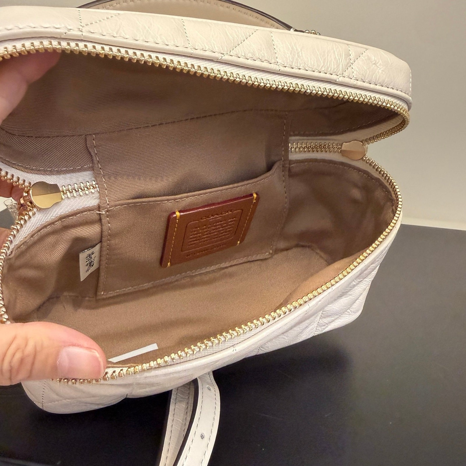 Coach Rainer Crossbody Bag 18 With Quilting CEO22 Gold/Chalk