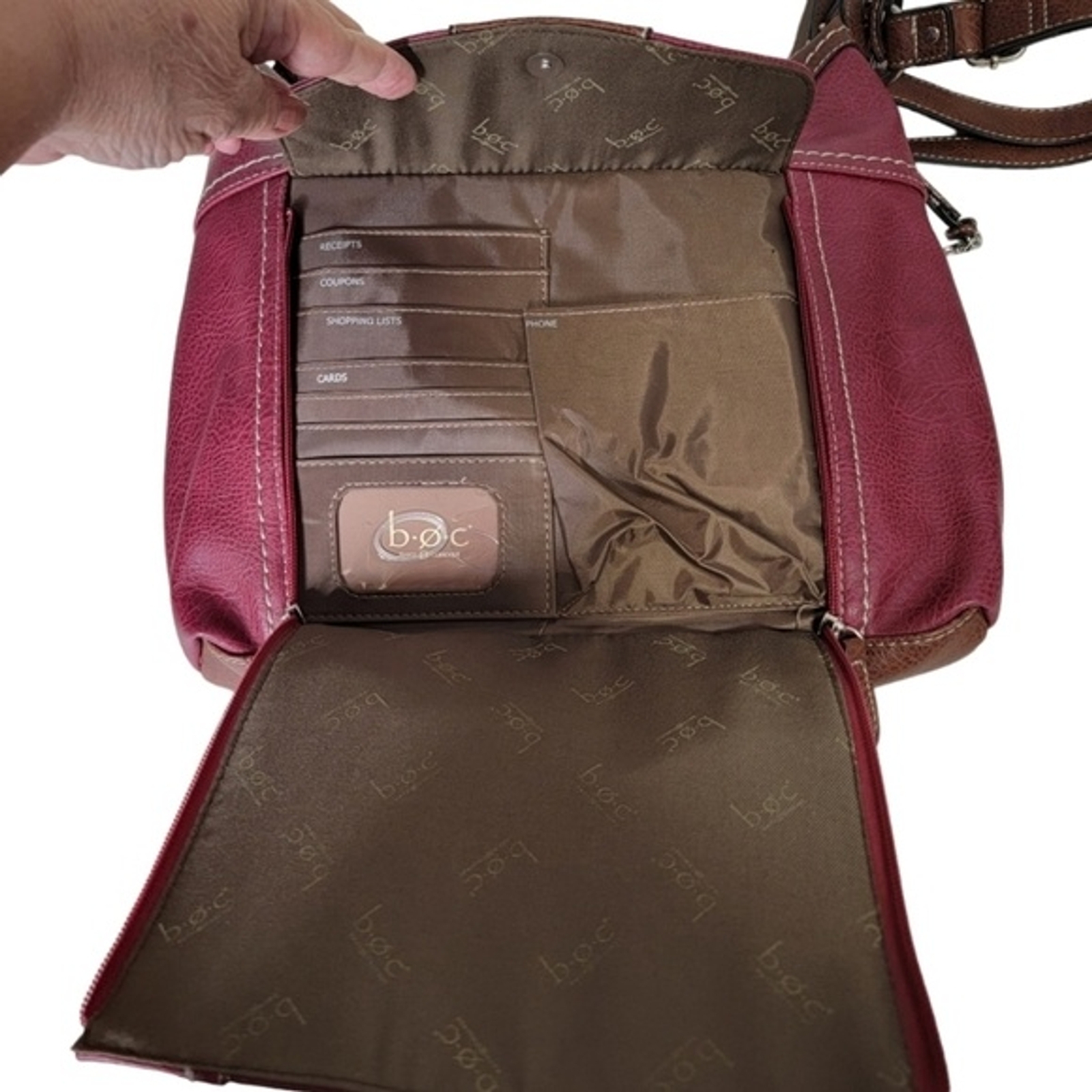 BOC Burgundy red Brown Crossbody Shoulder Purse bag Handbag