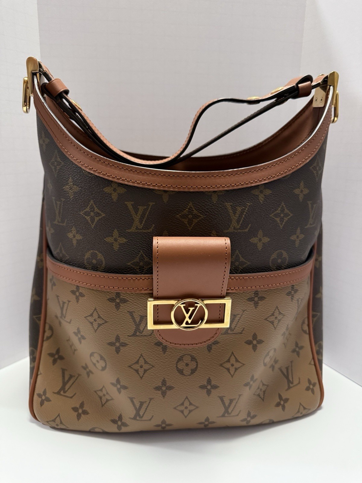 LOUIS VUITTON Hobo Dauphine PM M45194 Monogram reverse Monogram canvas Brown…