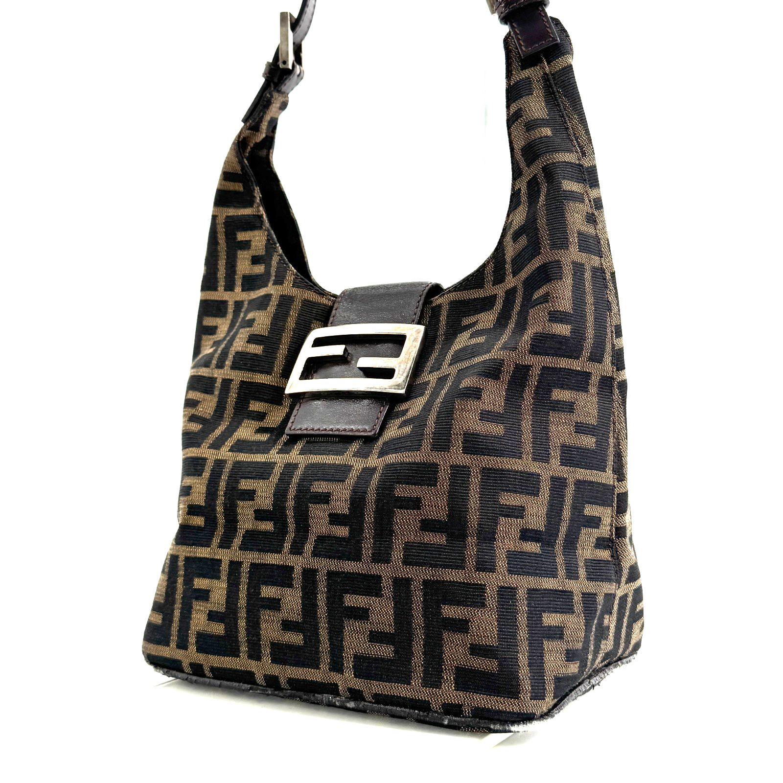 FENDI Zucca Baguette Mamma Canvas Bag