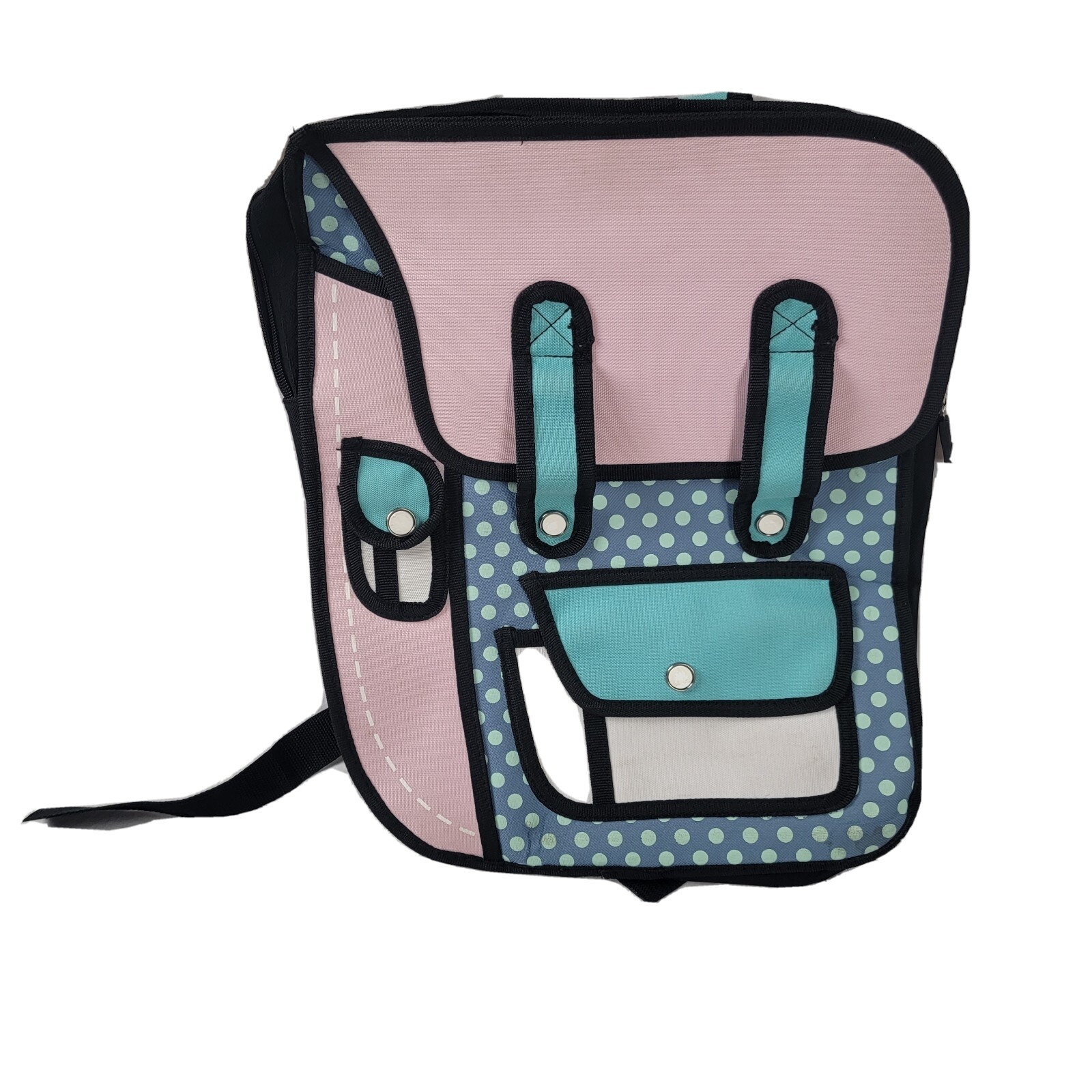 Charm Co Cartoon Paper Shoulder Bag 3D Jump Style 2D Drawing Comic Toon Backpack