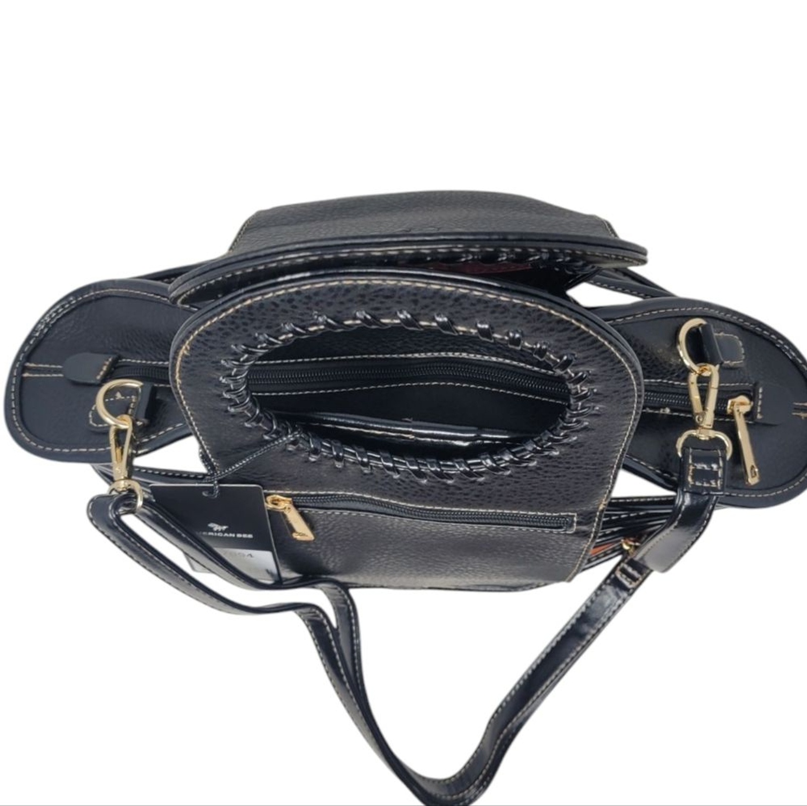 Accordian Style Stiched Satchel